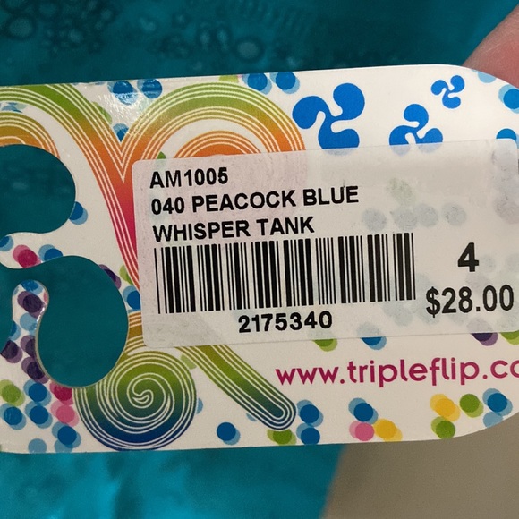 Triple Flip Turquoise Summer Printed Tank Top - Picture 5 of 5